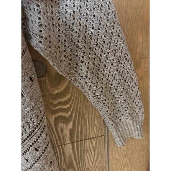 Torrid Pointelle Cardigan Curved Hem  long Sleeve Open Front Loose Knit Sweater - Picture 4 of 9